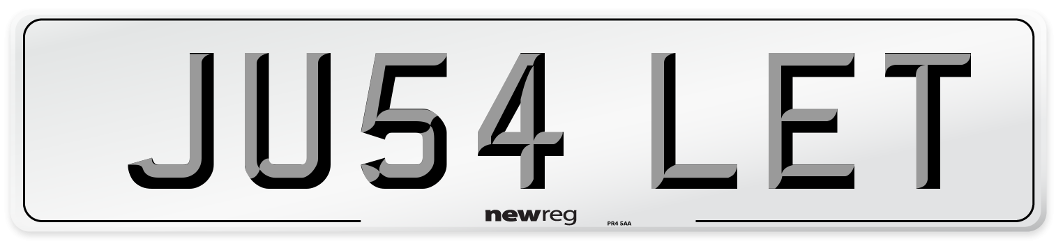 JU54 LET Number Plate from New Reg
